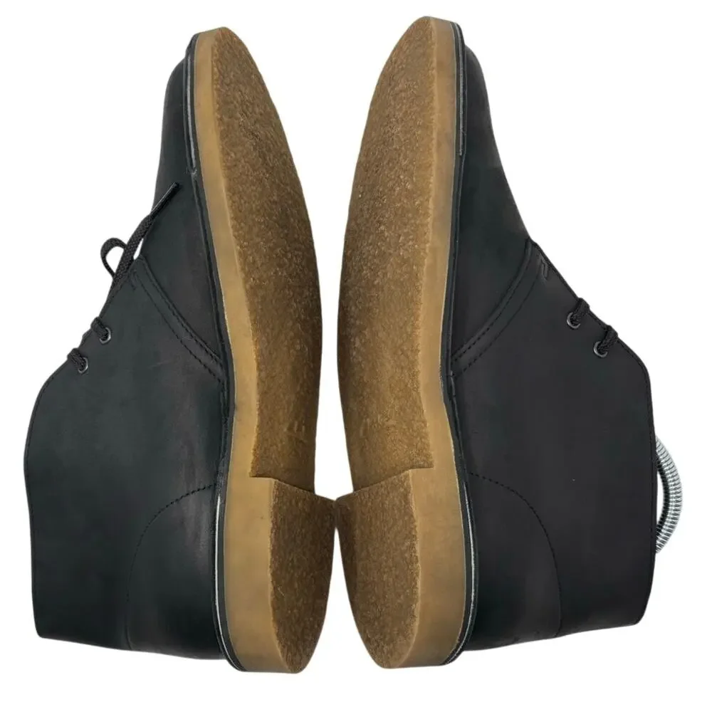 Clarks Bushacre Men's Minimalist Style Chukka Boot Black Leather Size 8.5 M - Picture 5 of 12
